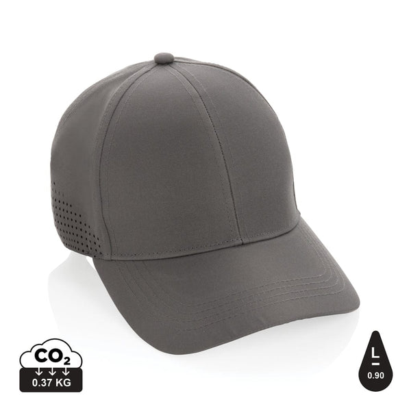 Cappellino sportivo 6 pannelli in RPET Impact AWARE™ grigio - personalizzabile con logo