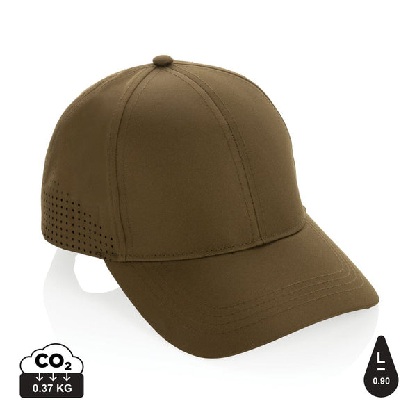 Cappellino sportivo 6 pannelli in RPET Impact AWARE™ verde - personalizzabile con logo