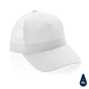 Cappellino trucker 5 pannelli in rcotton Impact AWARE™ 280gr bianco - personalizzabile con logo