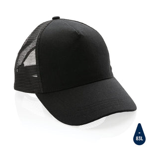 Cappellino trucker 5 pannelli in rcotton Impact AWARE™ 280gr nero - personalizzabile con logo