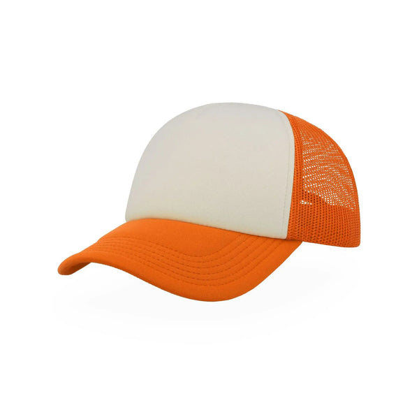 Cappellino Trucker Rapper arancione - personalizzabile con logo