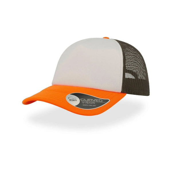 Cappellino Trucker Rapper white-olive-orange - personalizzabile con logo