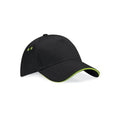 Cappellino Ultimate 5 Panel Cap - Sandwich Peak black/lime green - personalizzabile con logo