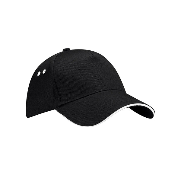 Cappellino Ultimate 5 Panel Cap - Sandwich Peak black/white - personalizzabile con logo