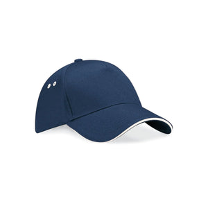 Cappellino Ultimate 5 Panel Cap - Sandwich Peak french navy/putty - personalizzabile con logo