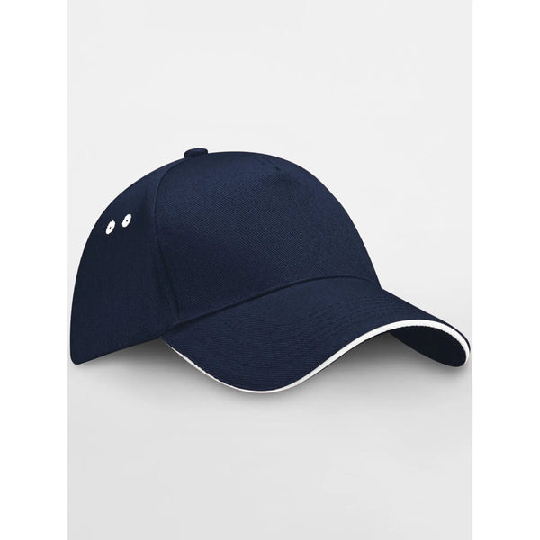Cappellino Ultimate 5 Panel Cap - Sandwich Peak french navy/white - personalizzabile con logo