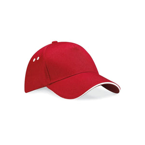 Cappellino Ultimate 5 Panel Cap - Sandwich Peak rosso - personalizzabile con logo