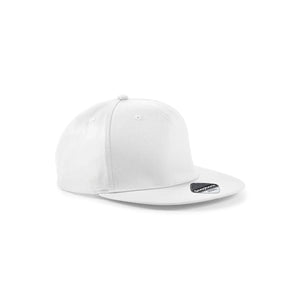Cappello 5 Panel Snapback Rapper Cap bianco - personalizzabile con logo