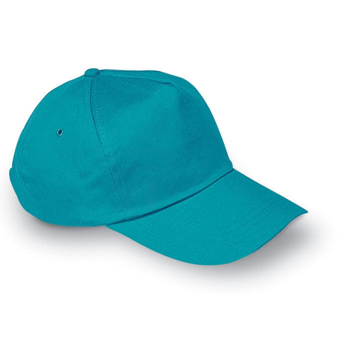 Cappello a 5 pannelli azzurro - personalizzabile con logo
