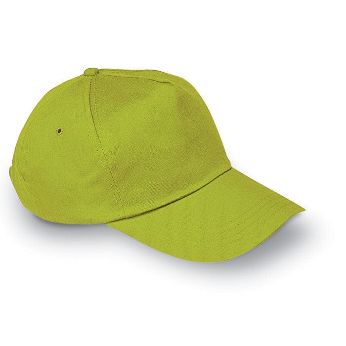 Cappello a 5 pannelli verde calce - personalizzabile con logo