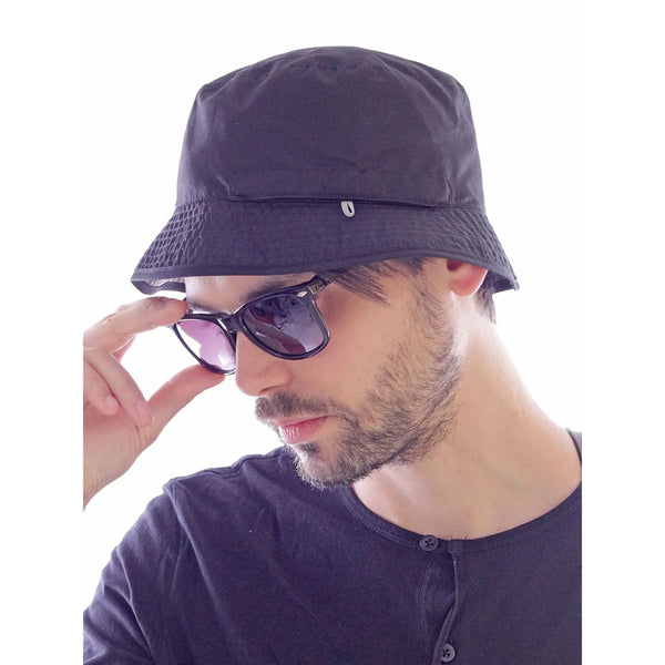 Cappello Bucket Pocket nero - personalizzabile con logo