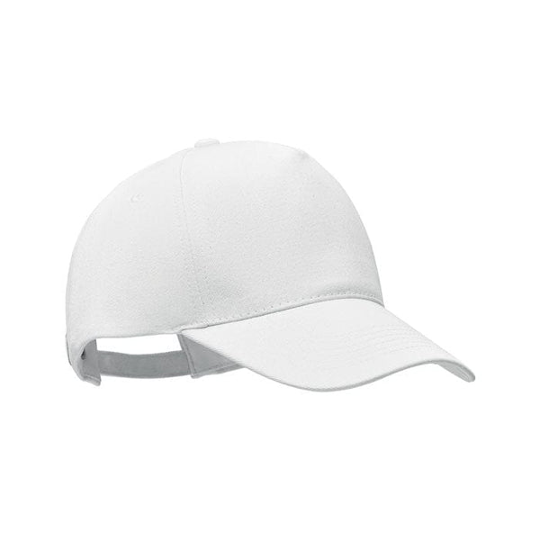 Cappello da baseball in cotone organico bianco - personalizzabile con logo