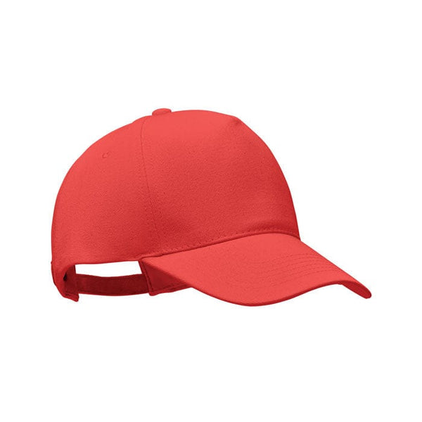 Cappello da baseball in cotone organico rosso - personalizzabile con logo