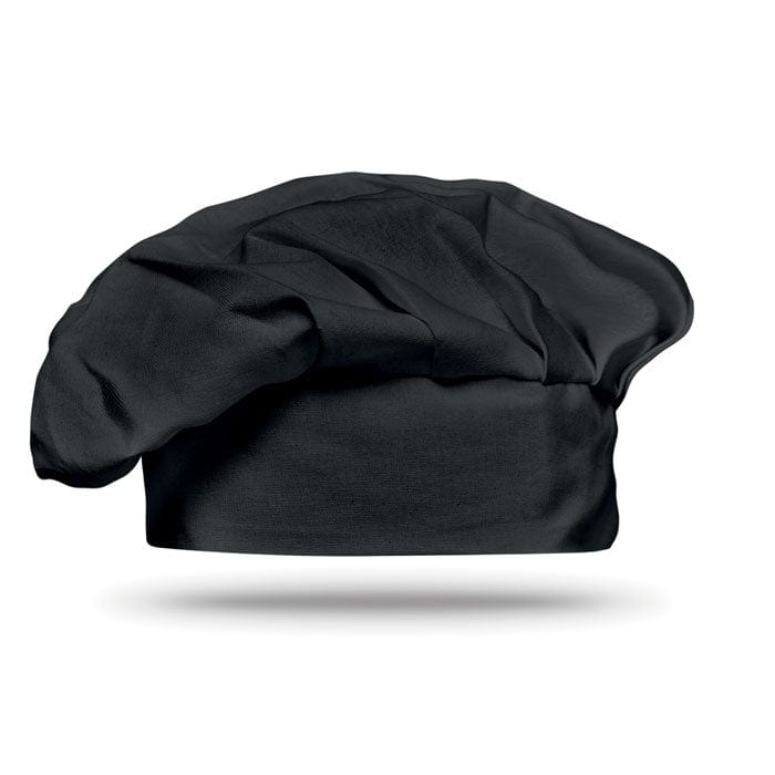 Cappello da cuoco in cotone Nero - personalizzabile con logo