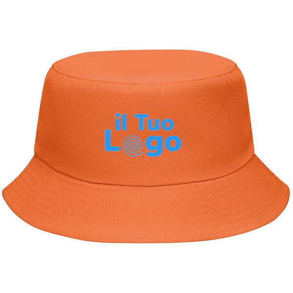 Cappello da pescatore colorato Arancione - personalizzabile con logo