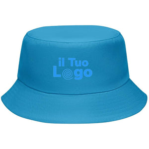Cappello da pescatore colorato Azzurro - personalizzabile con logo
