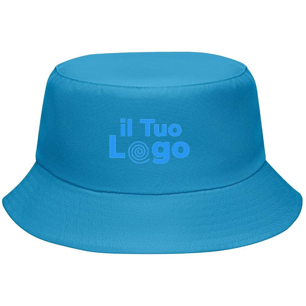 Cappello da pescatore colorato Azzurro - personalizzabile con logo