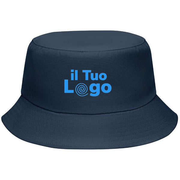 Cappello da pescatore colorato blu navy - personalizzabile con logo