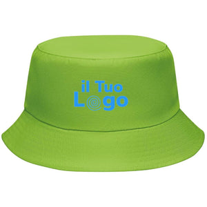 Cappello da pescatore colorato verde calce - personalizzabile con logo