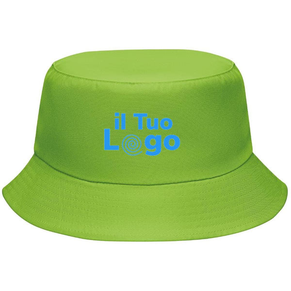 Cappello da pescatore colorato verde calce - personalizzabile con logo