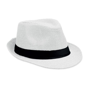 Cappello di paglia Bianco - personalizzabile con logo