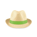 Cappello di paglia naturale verde calce - personalizzabile con logo