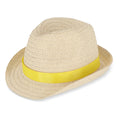 Cappello in paglia vegetale con fascia colorata Giallo - personalizzabile con logo