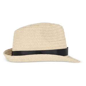 Cappello in paglia vegetale con fascia colorata - personalizzabile con logo