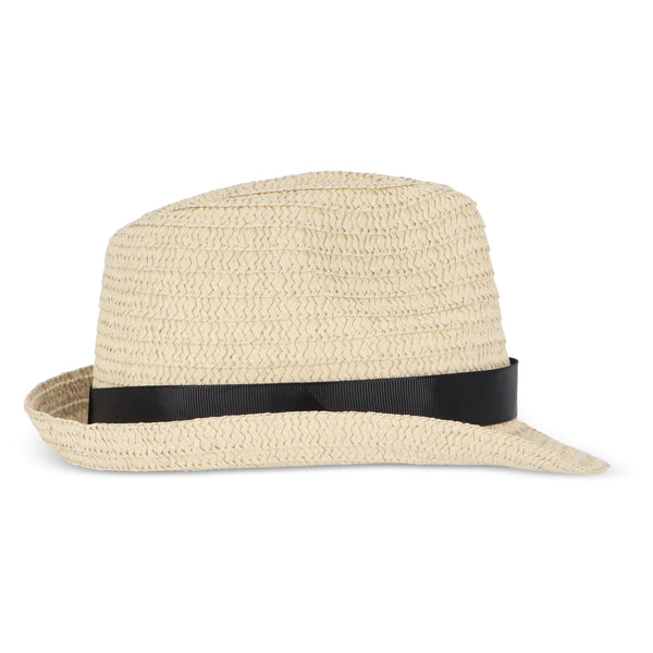Cappello in paglia vegetale con fascia colorata - personalizzabile con logo