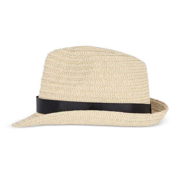 Cappello in paglia vegetale con fascia colorata - personalizzabile con logo