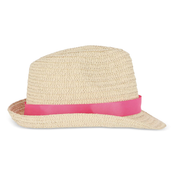 Cappello in paglia vegetale con fascia colorata - personalizzabile con logo