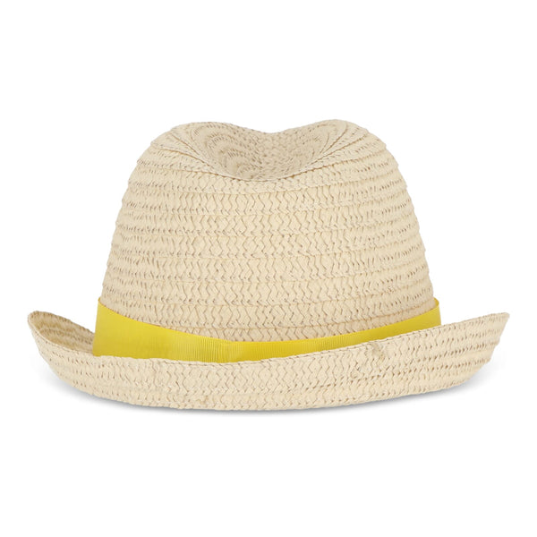 Cappello in paglia vegetale con fascia colorata - personalizzabile con logo