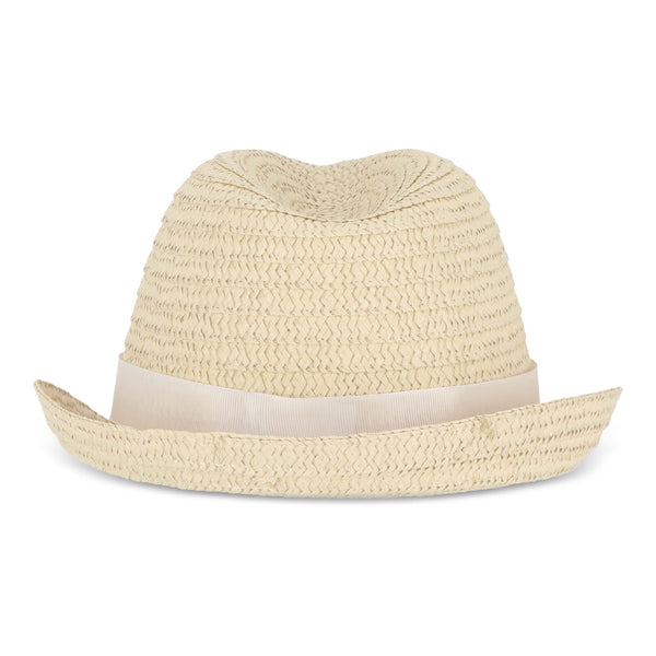 Cappello in paglia vegetale con fascia colorata - personalizzabile con logo