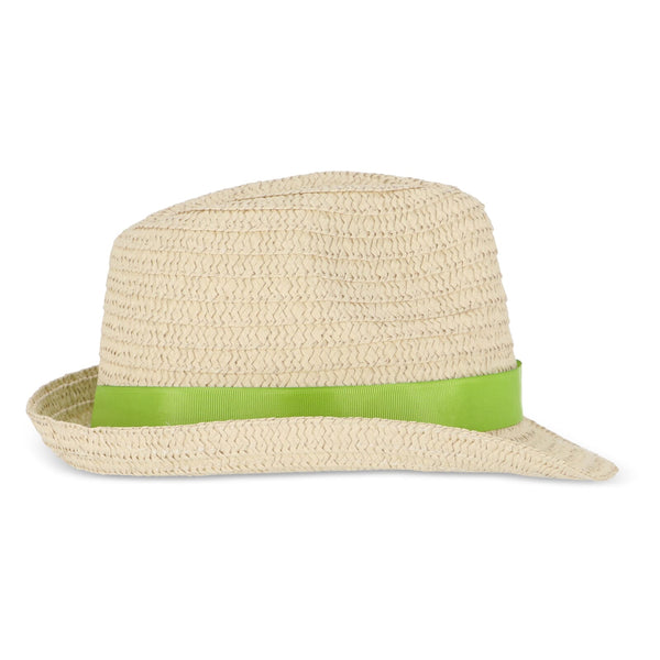 Cappello in paglia vegetale con fascia colorata - personalizzabile con logo