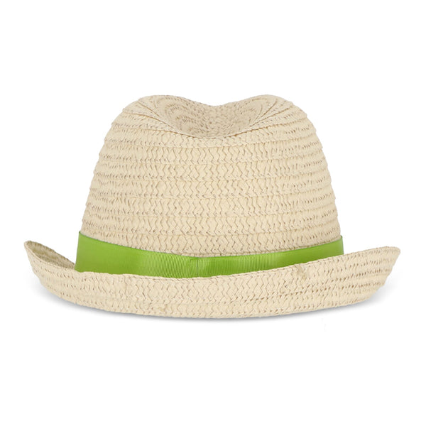 Cappello in paglia vegetale con fascia colorata - personalizzabile con logo