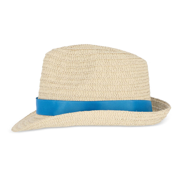 Cappello in paglia vegetale con fascia colorata - personalizzabile con logo