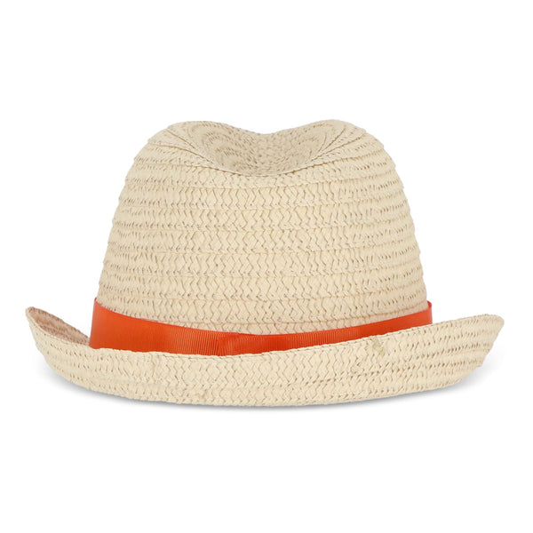 Cappello in paglia vegetale con fascia colorata - personalizzabile con logo