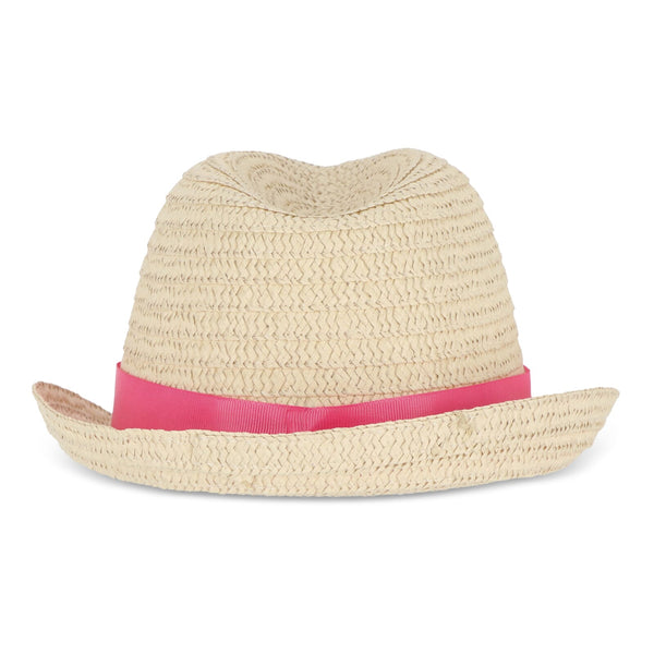 Cappello in paglia vegetale con fascia colorata - personalizzabile con logo