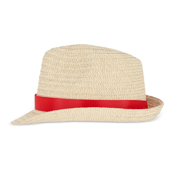 Cappello in paglia vegetale con fascia colorata - personalizzabile con logo