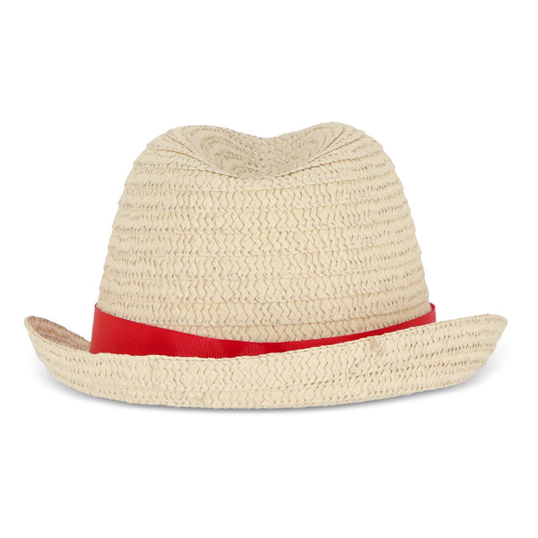 Cappello in paglia vegetale con fascia colorata - personalizzabile con logo
