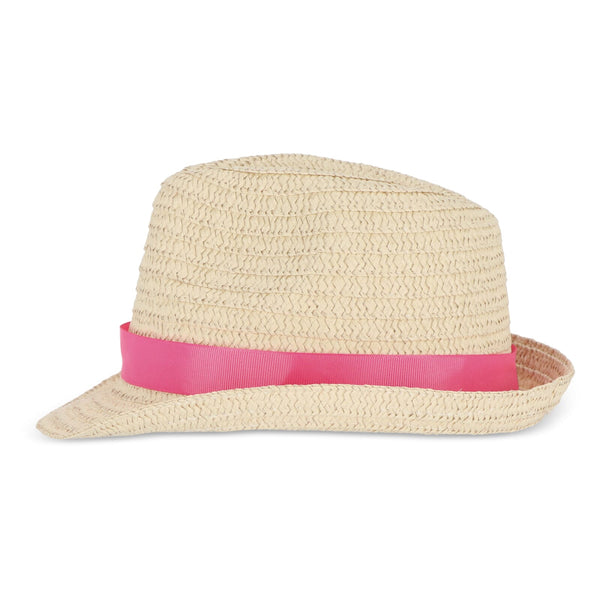 Cappello in paglia vegetale con fascia colorata - personalizzabile con logo