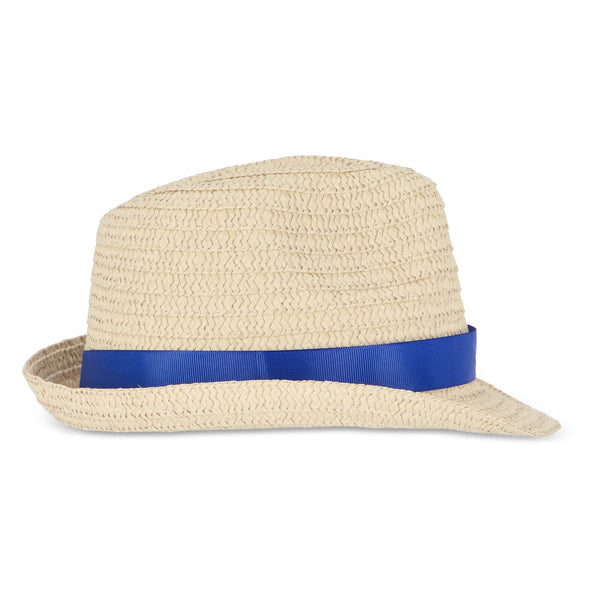 Cappello in paglia vegetale con fascia colorata - personalizzabile con logo