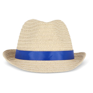 Cappello in paglia vegetale con fascia colorata - personalizzabile con logo