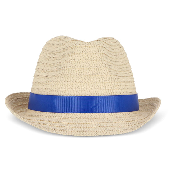 Cappello in paglia vegetale con fascia colorata - personalizzabile con logo