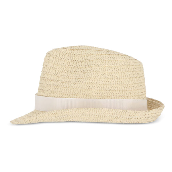 Cappello in paglia vegetale con fascia colorata - personalizzabile con logo