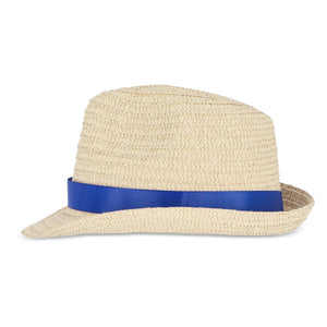 Cappello in paglia vegetale con fascia colorata - personalizzabile con logo