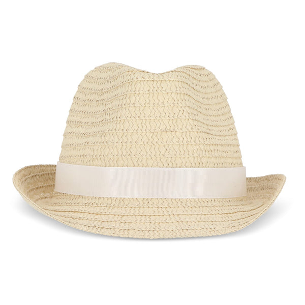 Cappello in paglia vegetale con fascia colorata - personalizzabile con logo
