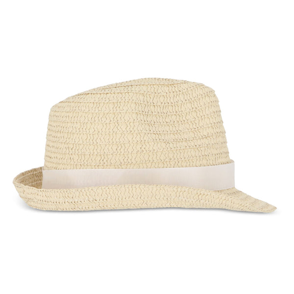 Cappello in paglia vegetale con fascia colorata - personalizzabile con logo