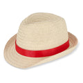 Cappello in paglia vegetale con fascia colorata Rosso - personalizzabile con logo