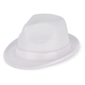 Cappello in poliestere con banda Bianco - personalizzabile con logo